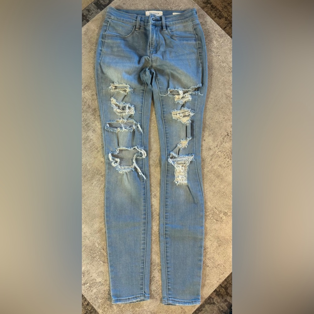 PacSun Light Blue Distressed Skinny Jeans